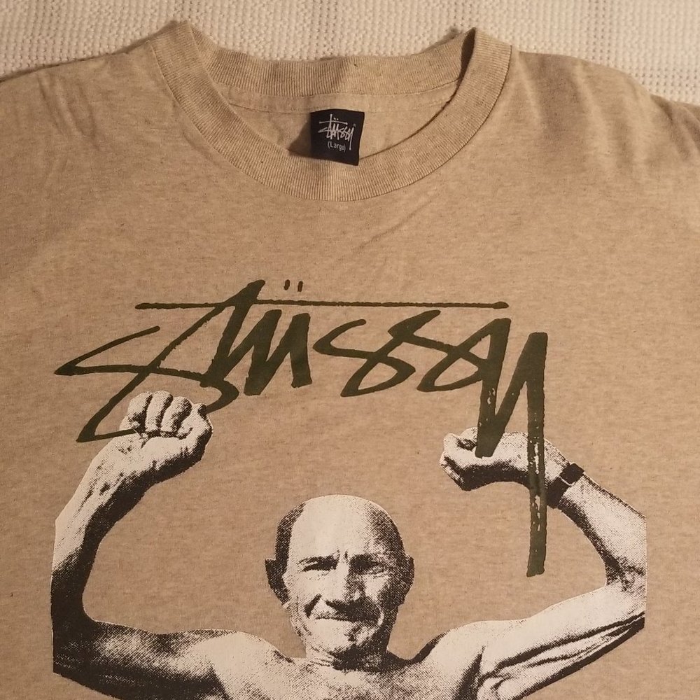 STUSSY ORIGINAL MUSCLE FLEX T-SHIRT SIZE LARGE